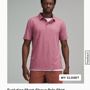 lululemon athletica Men's Heathered Pink Polo Shirt